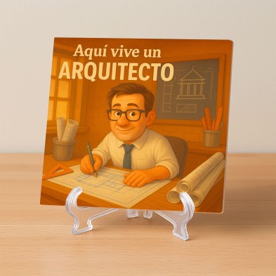 Aquí vive un Arquitecto – Regalo original en cerámica