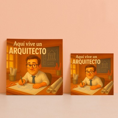 Aquí vive un Arquitecto – Regalo original en cerámica