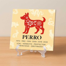 Perro horóscopo chino | Azulejo decorativo personalizado