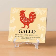 Gallo horóscopo chino | Azulejo decorativo personalizado