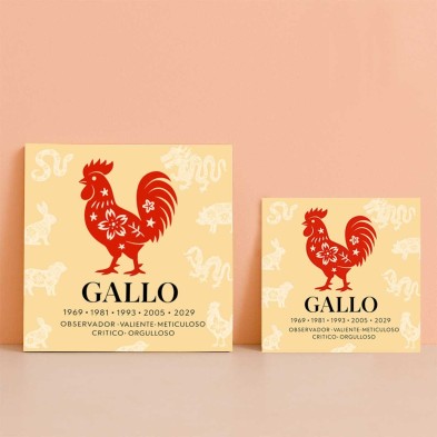 Gallo horóscopo chino | Azulejo decorativo personalizado