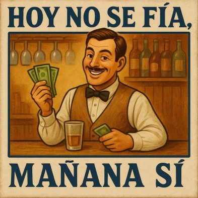 Hoy no se fía mañana sí | Azulejo con refrán clásico