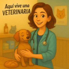 Aquí vive una veterinaria | Azulejo tierno y original