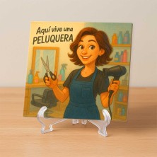 Aquí vive una peluquera | Regalo para estilistas
