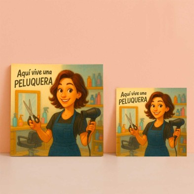 Aquí vive una peluquera | Regalo para estilistas