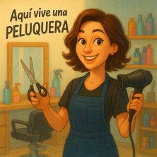 Aquí vive una peluquera | Regalo para estilistas