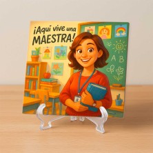 Aquí vive una maestra | Regalo ideal para profesoras
