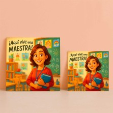 Aquí vive una maestra | Regalo ideal para profesoras