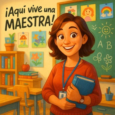 Aquí vive una maestra | Regalo ideal para profesoras