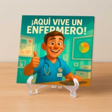 Aquí vive un enfermero | Regalo original para sanitarios