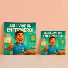 Aquí vive un enfermero | Regalo original para sanitarios