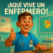 Aquí vive un enfermero | Regalo original para sanitarios