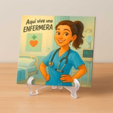 Aquí vive una enfermera | Regalo original y decorativo
