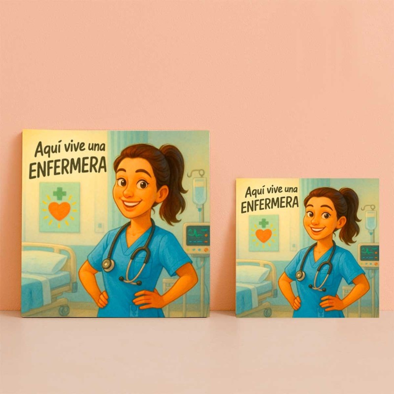 Aquí vive una enfermera | Regalo original y decorativo