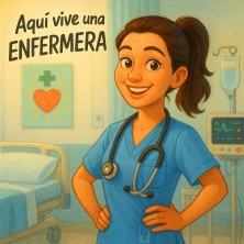 Aquí vive una enfermera | Regalo original y decorativo