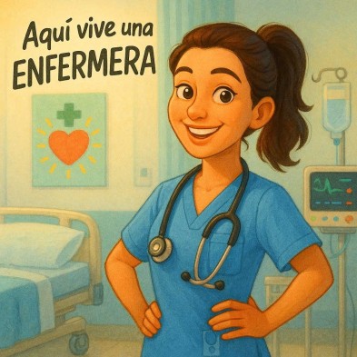 Aquí vive una enfermera | Regalo original y decorativo