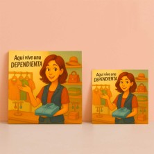 Aquí vive una dependienta | Regalo divertido para comerciantes