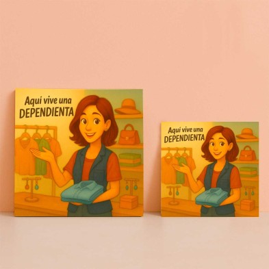 Aquí vive una dependienta | Regalo divertido para comerciantes