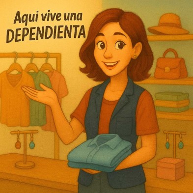 Aquí vive una dependienta | Regalo divertido para comerciantes