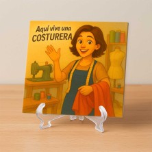 Aquí vive una costurera | Regalo original para modistas