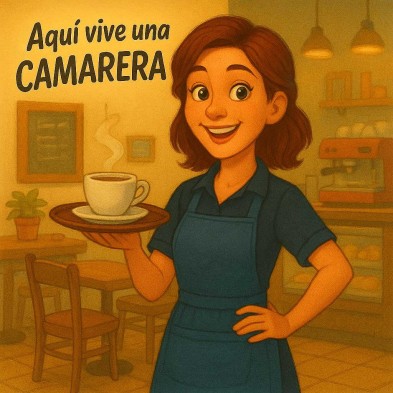 Aquí vive una camarera | Regalo original para hostelería