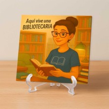 Aquí vive una bibliotecaria | Regalo para amantes de los libros