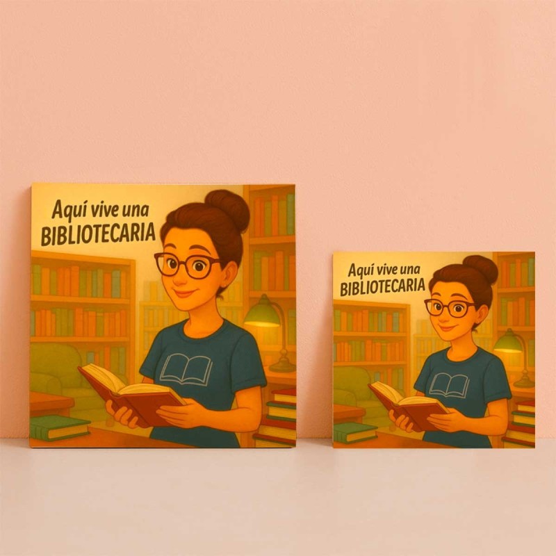 Aquí vive una bibliotecaria | Regalo para amantes de los libros