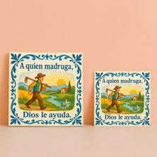Azulejo refrán A quien madruga Dios le ayuda