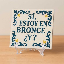 Azulejo gracioso Estoy en bronce con diseño clásico