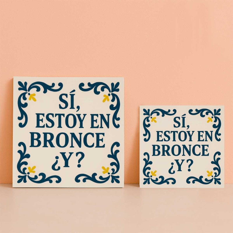 Azulejo gracioso Estoy en bronce con diseño clásico