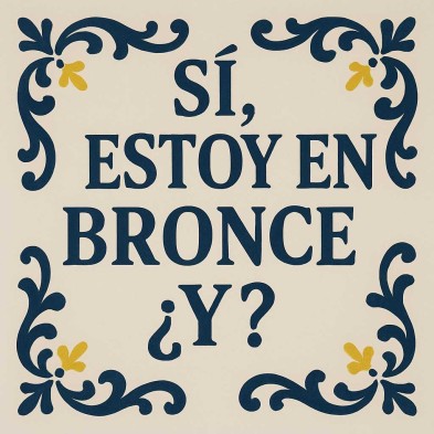 Azulejo gracioso Estoy en bronce con diseño clásico
