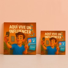 Aquí vive un Influencer – Azulejo decorativo para creadores online
