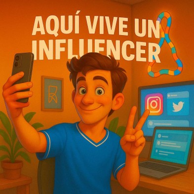 Aquí vive un Influencer – Azulejo decorativo para creadores online