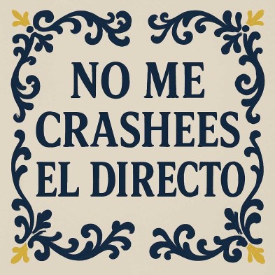 No me crashees el directo diseño divertido para streamers