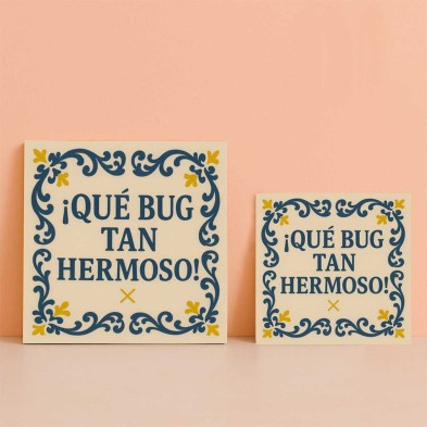 Qué bug tan hermoso azulejo friki divertido