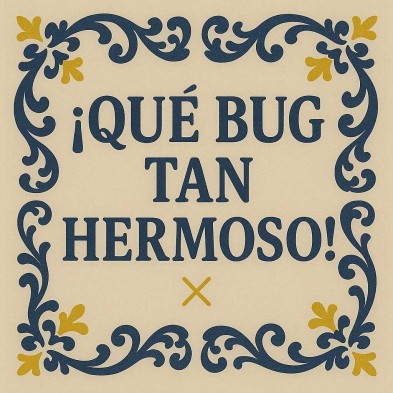 Qué bug tan hermoso azulejo friki divertido