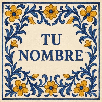 Azulejo personalizado con diseño floral clásico