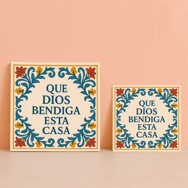 Bendición casa flores rojas | Decoración religiosa