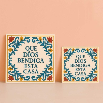 Bendición casa flores rojas | Decoración religiosa