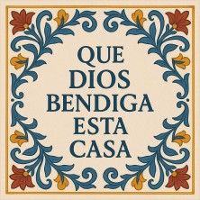 Bendición casa flores rojas | Decoración religiosa