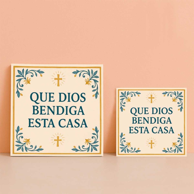 Bendición casa cruces doradas | Decoración religiosa