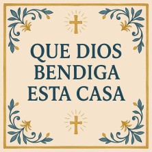 Bendición casa cruces doradas | Decoración religiosa