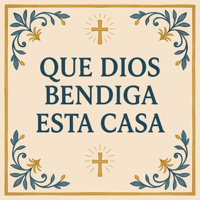 Bendición casa cruces doradas | Decoración religiosa