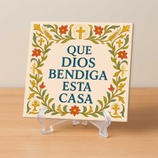 Bendición casa flores rojas | Decoración religiosa
