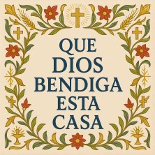 Bendición casa flores rojas | Decoración religiosa