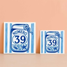 Número vivienda lata marinera personalizado – Placa cerámica náutica