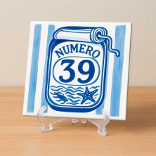 Número vivienda lata marinera personalizado – Placa cerámica náutica