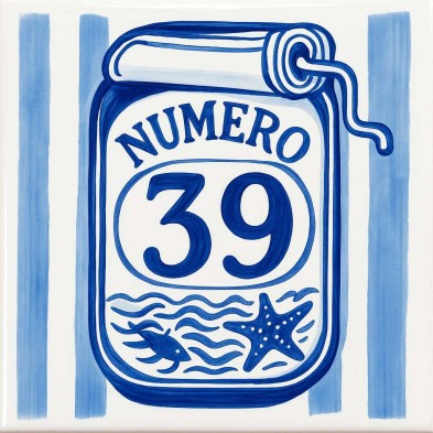 Número vivienda lata marinera personalizado – Placa cerámica náutica