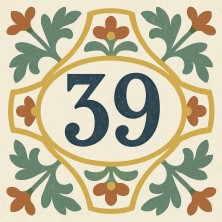 Número vivienda hidráulico floral terracota personalizado – Placa cerá