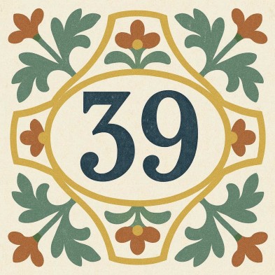 Número vivienda hidráulico floral terracota personalizado – Placa cerá